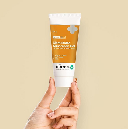 The Derma Co Ultra Matte Sunscreen Gel with SPF 60 For all skin type, 50 g